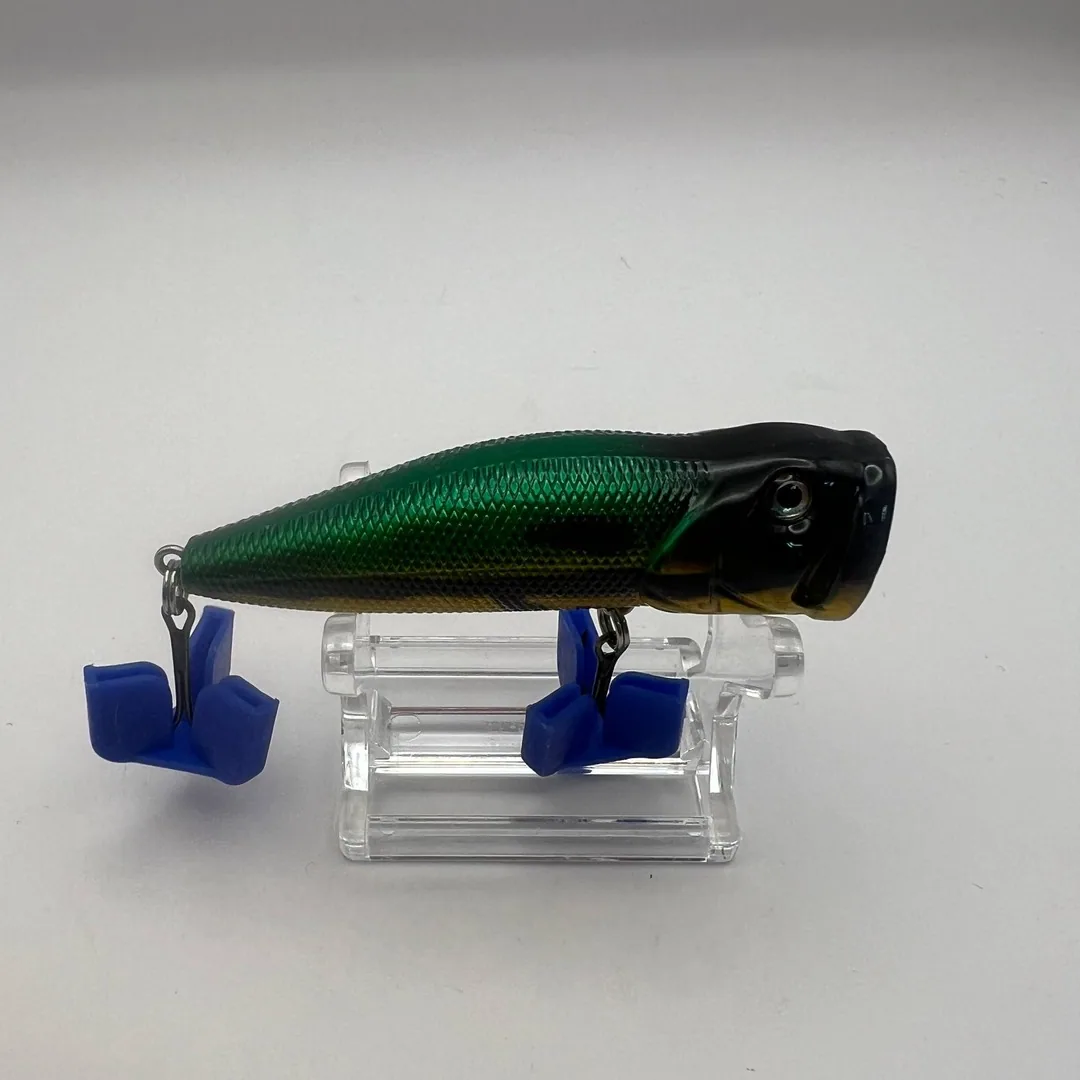 Wobler popper, zielony grzbiet, żółte boki, 70mm — zdjęcie 2