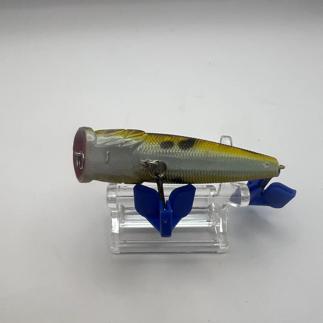 Wobler popper, zielony grzbiet, żółte boki, 70mm — zdjęcie 3