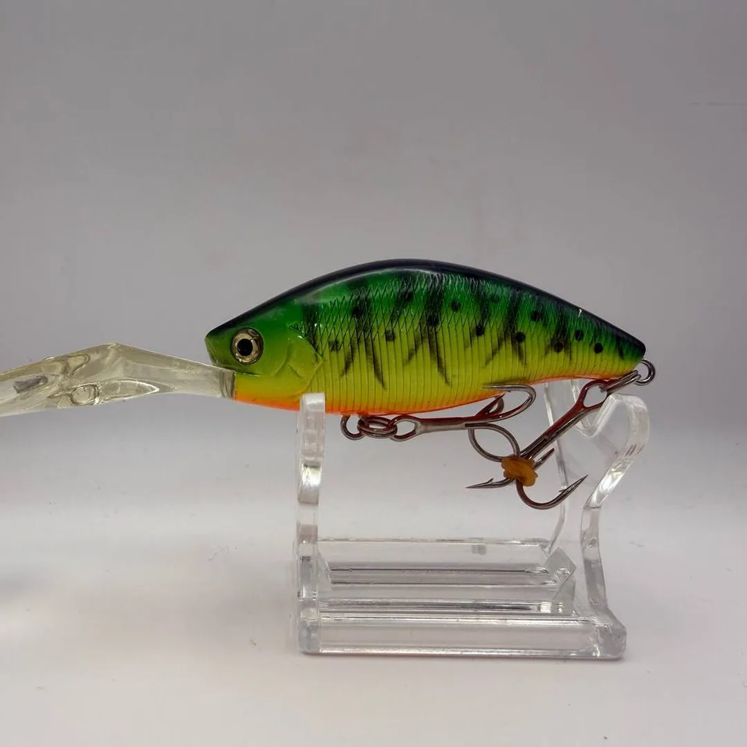 Wobler crank, zielony grzbiet, żółte boki, 70mm — zdjęcie 1
