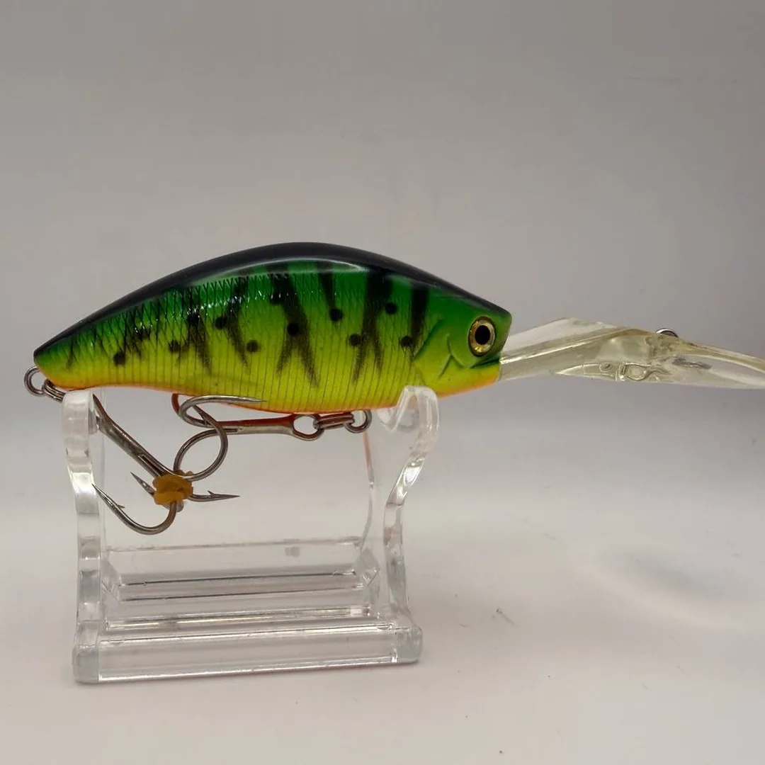 Wobler crank, zielony grzbiet, żółte boki, 70mm — zdjęcie 2