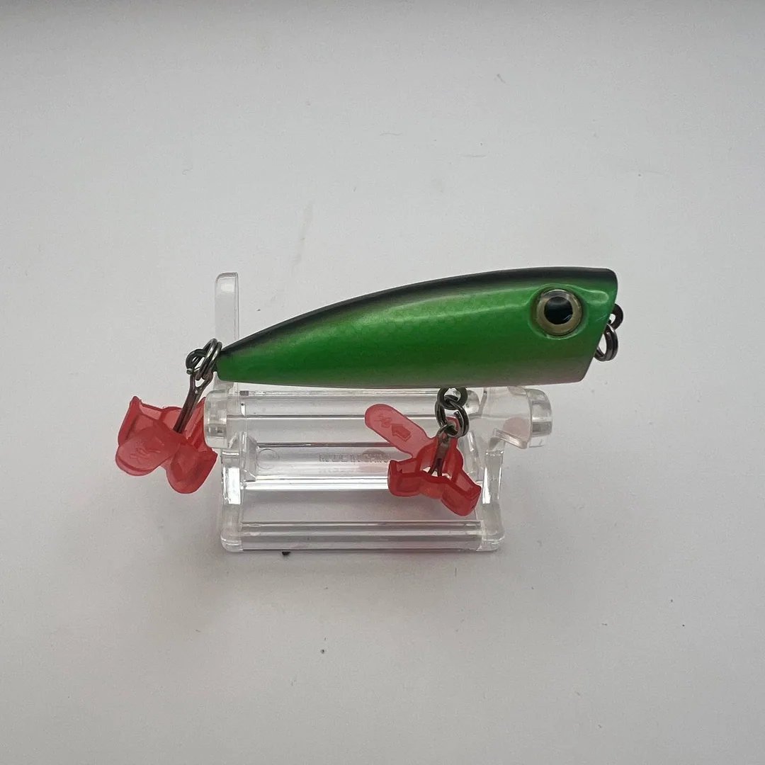 Wobler popper, zielony grzbiet, srebrne boki — zdjęcie 2