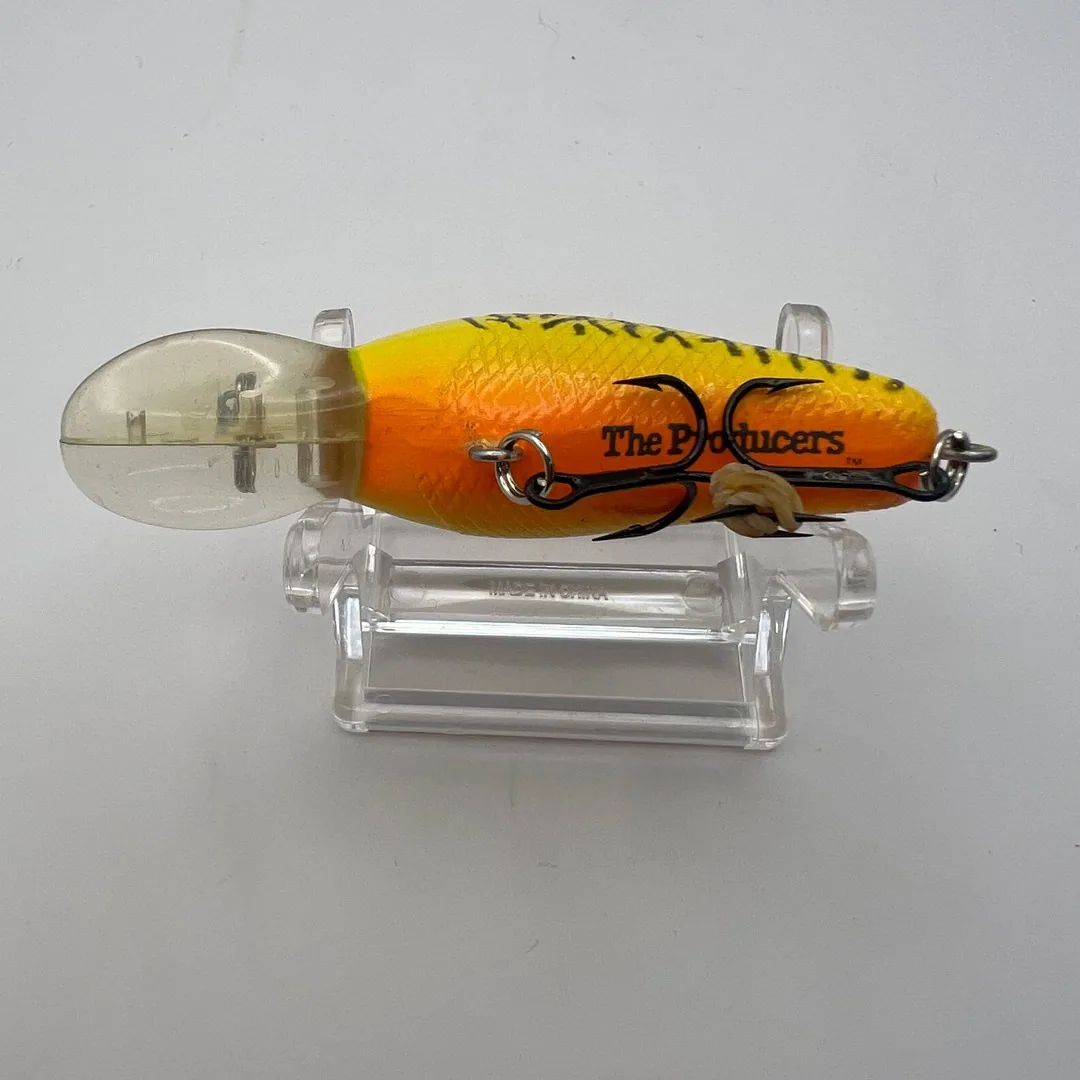 Wobler typu crankbait, żółty z czerwonym grzbietem — zdjęcie 3