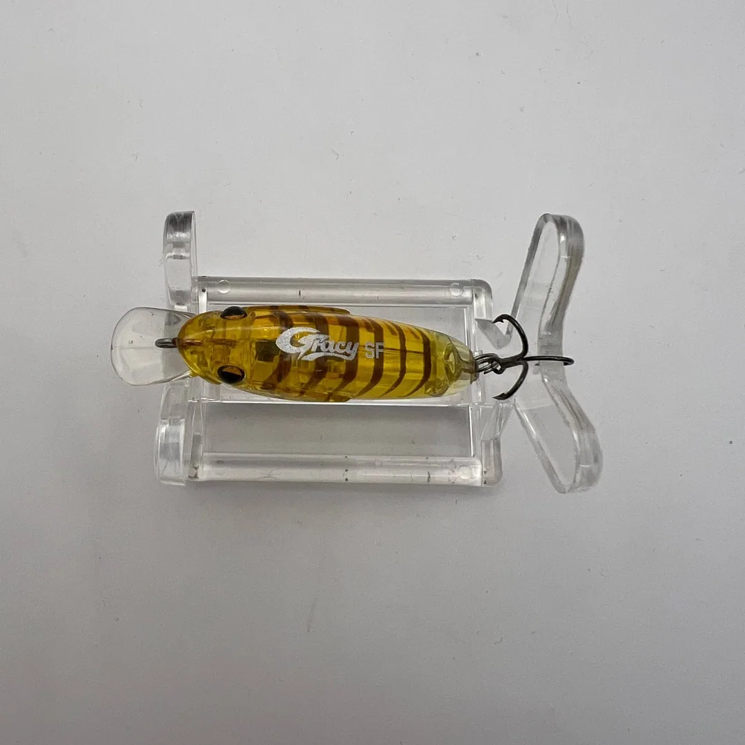 Wobler crankbait żółty z brązowymi paskami — zdjęcie 2