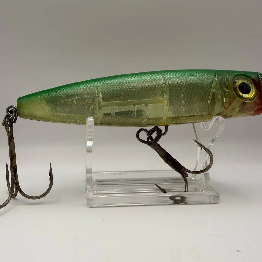 Wobler popper zielony grzbiet, przezroczyste boki, 120mm — zdjęcie 2