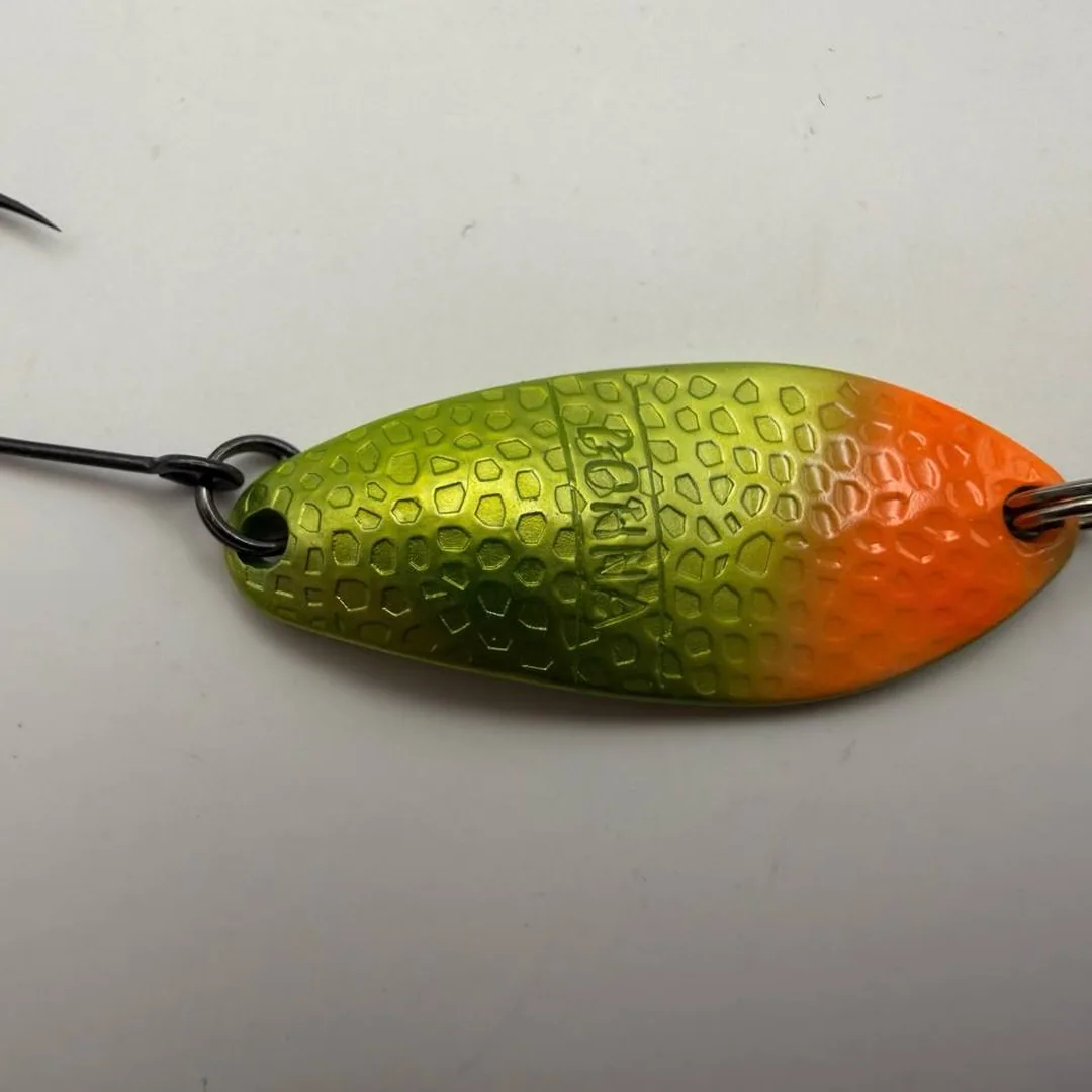 Błystka wahadłowa, zielono-pomarańczowa, Angler's System Dohna — zdjęcie 1