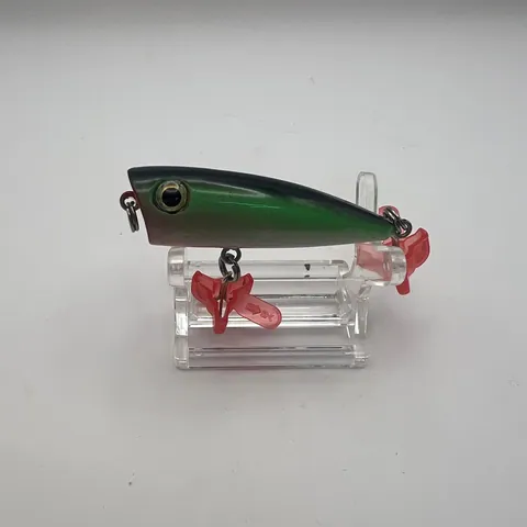 Wobler popper, zielony grzbiet, srebrne boki